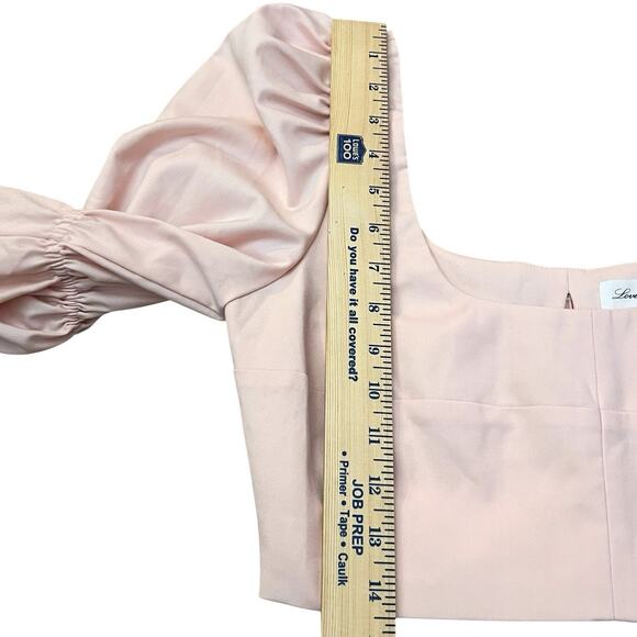 Lovers And Friends Daphne Crop Top XS Tulip Pink Puff Sleeve Coquette Princess - Picture 6 of 9